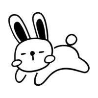 Cuddly Bunny Cartoon, A charming cartoon illustration of a rabbit. This simple yet delightful artwork embodies the essence of cheerfulness, playful, simplicity. vector