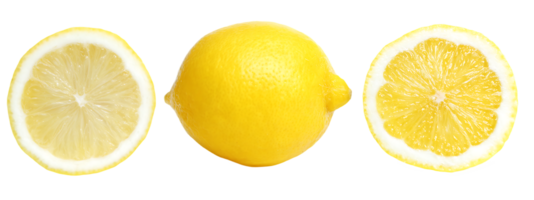 Sliced Lemon Fruit Isolated on a Transparent Background in Format Illustration png