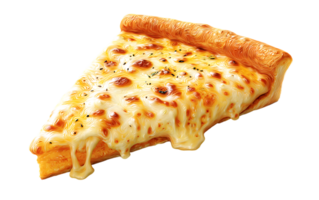 Delicious Slice of Pizza with Melted Cheese on a Transparent Background Isolated png
