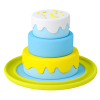 Delicious Multi Layered Cake on Plate Food Presentation Transparent Background Isolated png