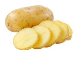 Whole Potato and Sliced Potatoes Isolated on a Transparent Background Stock Photo png
