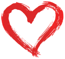 Red Heart Rough Sketch Love and Passion Transparent Background Isolated Design Element png