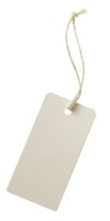 Isolated Rectangle Paper Tag with String on Transparent Background Image png