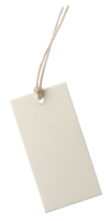 Beige Blank Paper Hang Tag With String Attached on Transparent Background Isolated png