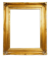 Ornate Gold Picture Frame with Transparent Background For Use in Design Projects png