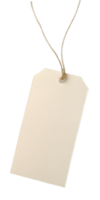 Blank White Price Tag on String Isolated on Transparent Background Design png