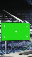 Vertical Data center engineering team coding on green screen PC, monitoring AI systems. Server hub IT coworkers use mockup computer to oversee rackmounts powering deep learning processes, camera A video