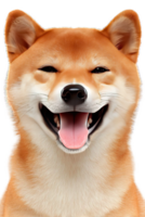 Happy Shiba Inu Portrait on Transparent Background Cute Pet With Isolated Backdrop Image png
