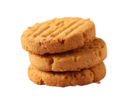 Three Cookies Stacked in Transparent Isolated Background for Product Design Purposes png
