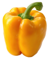 Isolated Perfect Yellow Bell Pepper with Transparent Background for Designers and Editors png