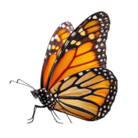 Monarch Butterfly Isolated Image Detailed Wing Pattern On Transparent Background High Resolution png