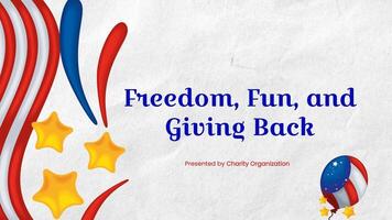 Modern 4th July Celebration Charity Presentation template