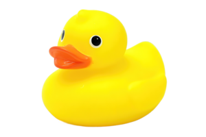 Yellow Rubber Duck With Orange Beak in Transparent Background Isolated Image png
