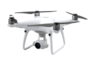 White Camera Drone With Transparent Background Isolated Aerial Photography and Videography png