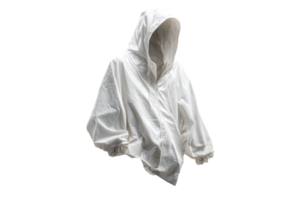 White Hooded Jacket on Transparent Background Isolated Minimalist Style Clothing png