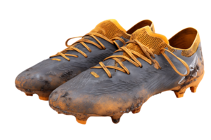 Muddy Soccer Cleats on a Transparent Background Ready for Your Design Project png
