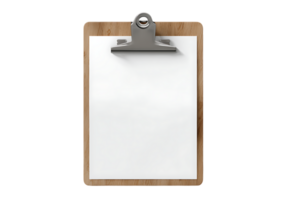 Empty Clipboard with Paper for Notes Document Task List and Background png