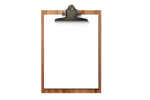 Clipboard with Blank Paper Isolated On Transparent Background Design and Realistic png