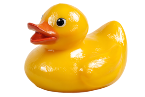 A Yellow Rubber Duck Toy Isolated on a Transparent Background Stock Image png