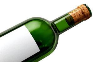 Isolated Green Wine Bottle Lying Transparent Background Top View Stock Photo Image png