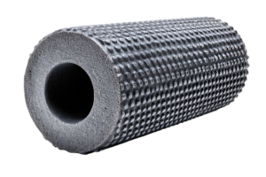 Grey Metallic Textured Cylinder Object with Hollow Center on Transparent Background Isolated png
