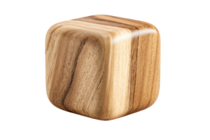 Cube Wood Textured Object Isolated on Transparent Background Photography Stock Image png
