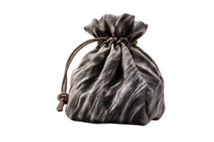 Gray Pouch With Drawstring Isolated on Transparent Background An Eye Catching Image png