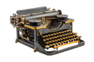Isolated of Vintage Manual Typewriter Machine on a Transparent Background Image png