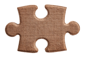 Puzzle Piece Brown Texture Isolated Object Element Jigsaw Game Isolated Transparent Background png