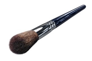 Makeup Brush with Dark Brown Bristles Isolated on Transparent Background Image png