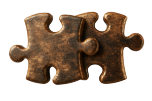 Two Interlocking Puzzle Pieces Create a Symbol of Unity Partnership and Connectivity png