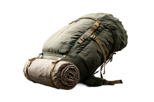 Outdoor Camping Hiking Backpack Load Isolated on Transparent Background Ready For Designers png