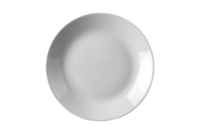 Overhead View of a White Plate on a Transparent Background with Isolated Design png