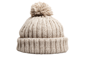 Isolated Winter Hat with Cream Color and Pom Pom for Cold Weather png