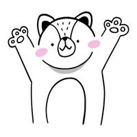 Hugging Bear Cub, a charming, minimalist illustration of a cheerful bear cub with outstretched paws vector