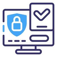Two Factor Authentication Linear Blue Color Icon vector