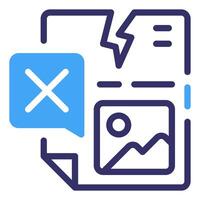 Data Corrupt Linear Blue Color Icon vector