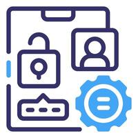Access Control Linear Blue Color Icon vector
