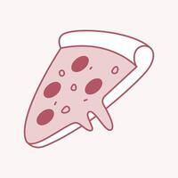Delicious Pizza Slice, A mouthwatering slice of pizza, boasting a perfect balance of crust, sauce, cheese, and toppings, inviting a moment of culinary indulgence. vector
