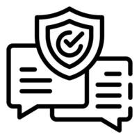 Secure Communication Outline Icon vector