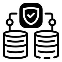 Database Security Semi Solid Glyph Icon vector
