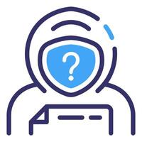 Hacker Linear Blue Color Icon vector