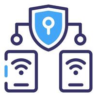 Network Security Linear Blue Color Icon vector