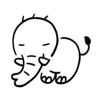 Charming Elephant Illustration, A whimsical illustration of an elephant with a simple, minimalist design, perfect for adding a touch of playfulness to any project. vector