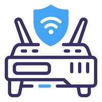 Secure Connection Linear Blue Color Icon vector
