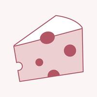 A Slice of Swiss Cheese, A simple, yet appetizing depiction of a wedge of swiss cheese, presented in a clean, minimalist style, perfect for illustrating food-related concepts. vector