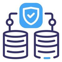 Database Security Linear Blue Color Icon vector