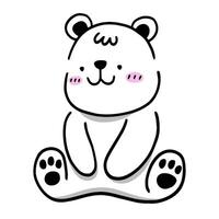 Cute Sitting Bear, An adorable cartoon-style illustration of a sweet bear in a sitting position, exuding warmth and charm, featuring simplistic design elements. vector
