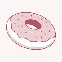 Sweet Treat, A delicious and tempting glazed donut with sprinkles, designed in a modern, minimalist style, perfect for food-related concepts. vector