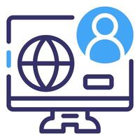 Digital Identity Linear Blue Color Icon vector